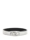 Diesel Silver Metallic Recycled Leather Belt In Silver