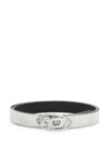 Diesel Silver Metallic Recycled Leather Belt In Silver