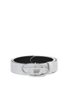 Diesel White Logo-plaque Leather Belt In White