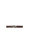 Diesel Belt With D Logo Buckle In Dark Brown
