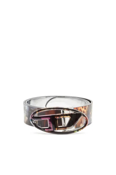 Diesel Belt With Livestream Print In Multicolor