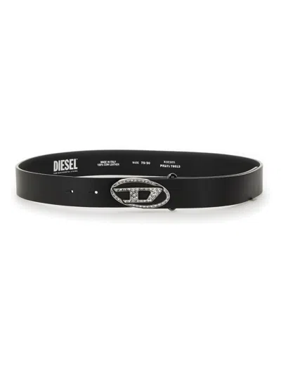 Diesel Women Belt With Logo In Black