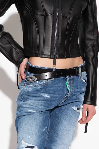Diesel Belt With Logo In Black