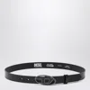 Diesel Black Leather Belt With Oval D Buckle