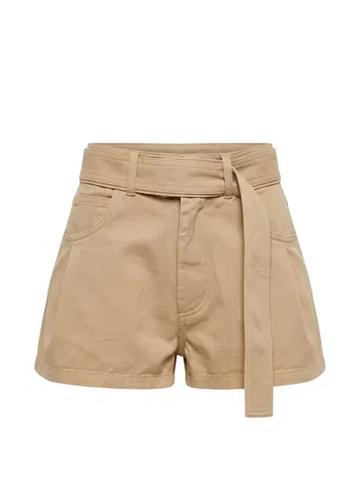 Diesel Belted Logo-plaque Shorts In Nude