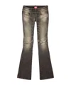 Diesel Belthy Low-rise Bootcut Jeans In Black