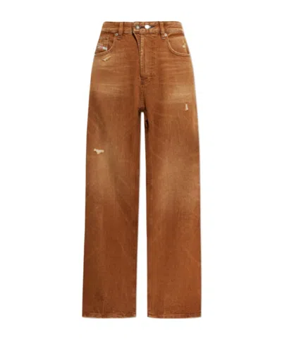DIESEL DISTRESSED WIDE-LEG JEANS
