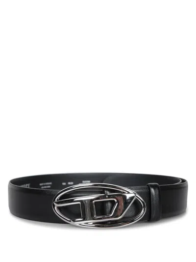 Diesel Black Belt With Distinctive Oval Buckle