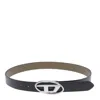 Diesel B-1dr Reversible Leather Belt In Black