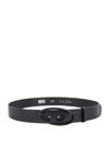Diesel Oval D-buckle Leather Belt In Black
