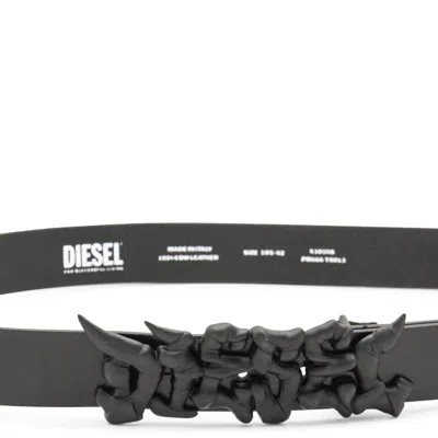 Diesel Belts Blacks And Greys In Gray