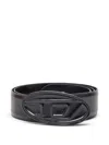 Diesel Textured Finish Belt With Distinctive Oval Buckle In Multicolor