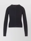 Diesel Fitted Button-up Sweater With Ribbed Detailing In Black