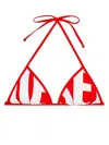 Diesel Bfb-sees-a Logo-print Bikini Top In Red