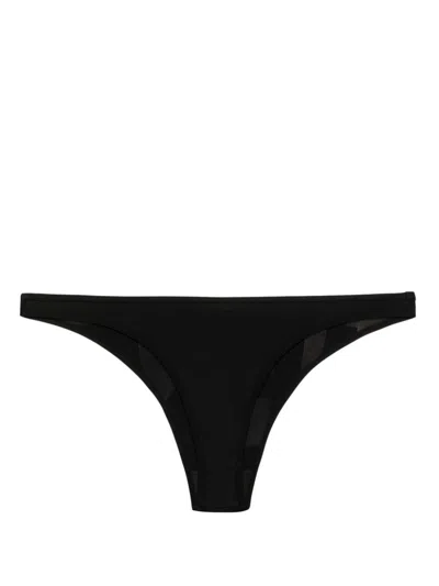 Diesel Logo-print Bikini Bottoms In Black  