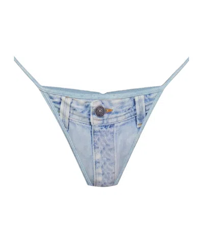 Diesel Bfpn-d-string Bikini Bottoms In Gray