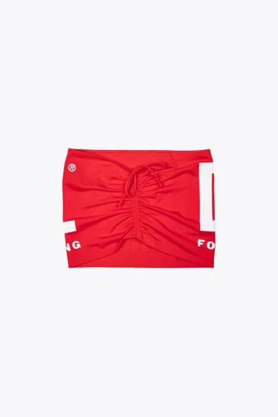 Diesel Bfsk-jasmine Red Lycra Mini Skirt With Logo - Bfsk Jasmine