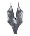 Diesel Gray Bfsw-denim-body One-piece Swimsuit In Gray