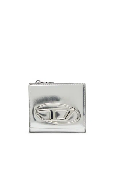Diesel Bi-fold Card Holder In Mirrored Leather