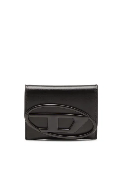 Diesel Bi-fold Card Holder In Smooth Leather In Brown
