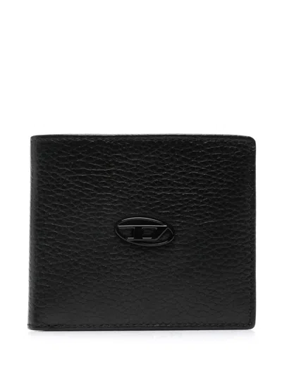 Diesel Bi-fold Leather Wallet For Coins S In Black
