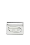 Diesel Womens H0535 1dr Iii Bi-fold Mirrored Leather Wallet In Silver