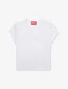 Diesel Girls Bianco Kids Cut-out Logo-embroidery Stretch Cotton-jersey T-shirt 8-16 Years In White