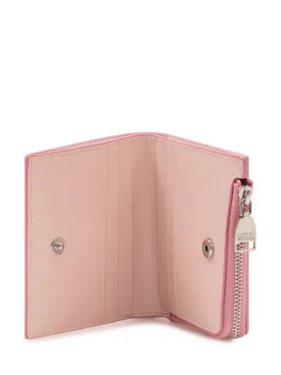 Diesel Bifold Zip Wallet L In Rosa