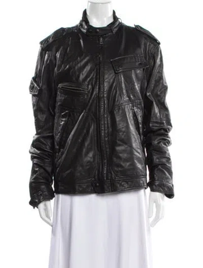 Pre-owned Diesel Biker Jacket In Gray