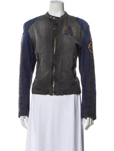 Pre-owned Diesel Biker Jacket In Gray