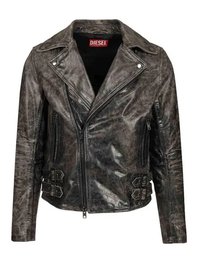 Diesel Biker Jacket In Grey