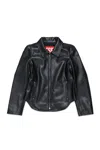 Diesel Coated-fabric Biker Jacket In Black
