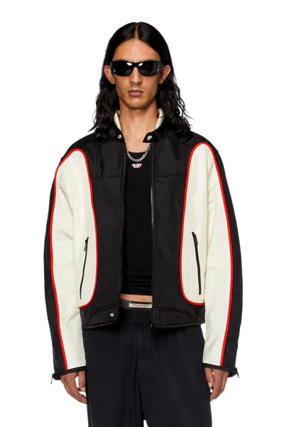 DIESEL BIKER JACKET IN COLOUR-BLOCK NYLON