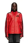 Diesel Biker Jacket In Perforated Leather In Red