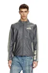 Diesel Biker Jacket In Perforated Leather In Tobedefined
