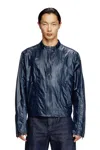 Diesel Biker Jacket In Shiny Ripstop In Blue