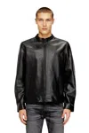 Diesel Biker Jacket In Waxed Leather In Black