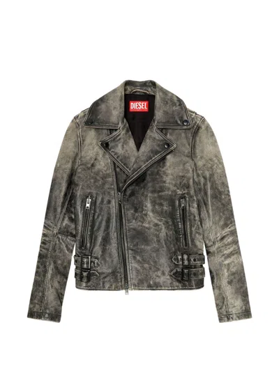 Diesel Biker Jacket L-eon In Black
