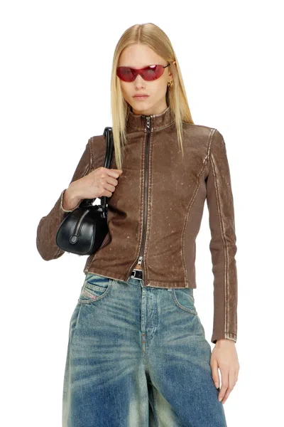 Diesel Biker Jacket With Rib-knit Inserts