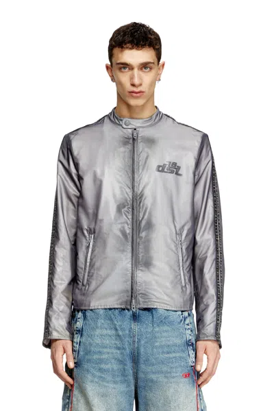 Diesel Biker Jacket With Transparent Effect In Tobedefined