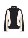 Diesel Black And White Jacket With Logo On The Sleeve And Bicolor Design In Tech Fabric Man In Black
