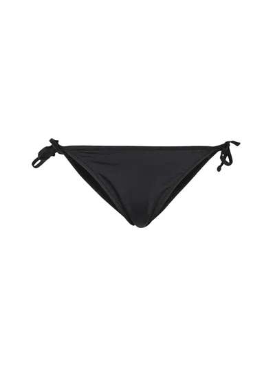 Diesel Black Solid Bikini Bottom Swimwear In Animal Print