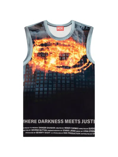 Diesel Biscoup Burning D Tank Top In Black