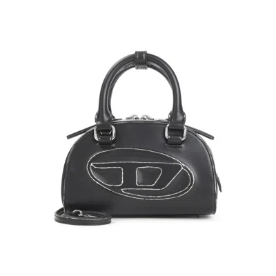 Diesel Women Black 1dr Dome Crossbody Mini Bowling Bag In Multi