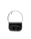 Diesel Structured Black Shoulder Bag With Removable Charms In Black