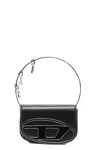 Diesel Structured Black Shoulder Bag With Removable Charms In Black