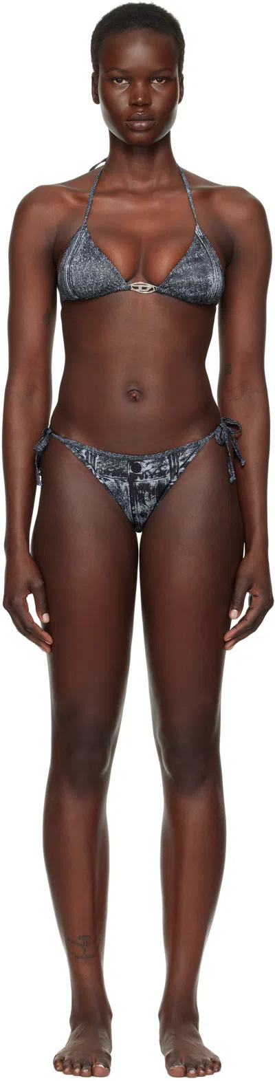Diesel Black & Gray Bfb-sees-t & Bfpn-brigittes Bikini In E6947