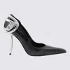 Diesel D-ten & Half-pumps In Patent Pull-up Leather In Black