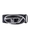 Diesel Classic Logo Plaque Buckle Belt In Black