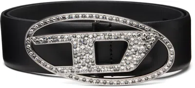 Diesel Black B-1dr Strass Belt